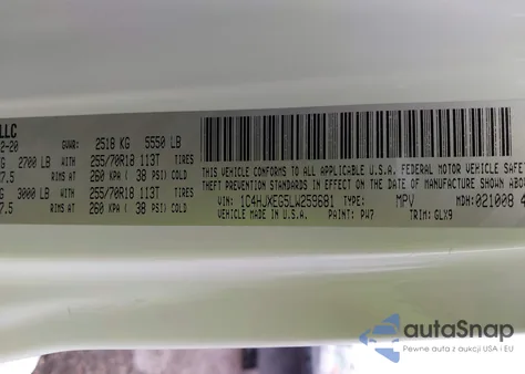 2020 Jeep Wrangler Unlimited Sahara Altitude 4X4 из США, поврежденный, VIN 1C4HJXEG5LW259681